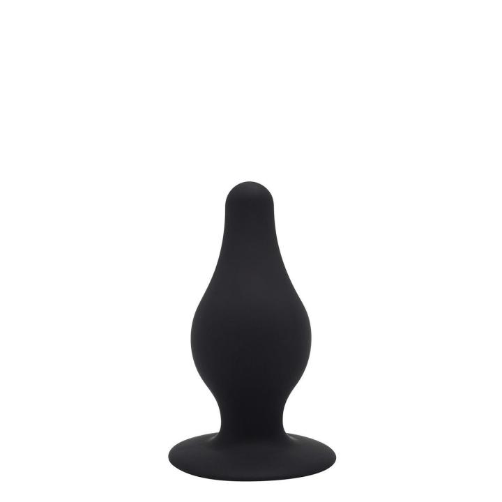 Czarny plug analny L 10,2 cm z przyssawką | Podwójna gęstość