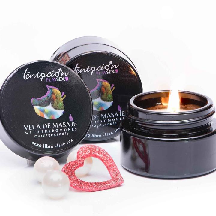 Świeca do masażu z feromonami 20 ml – zmysłowy olejek | Loris.pl