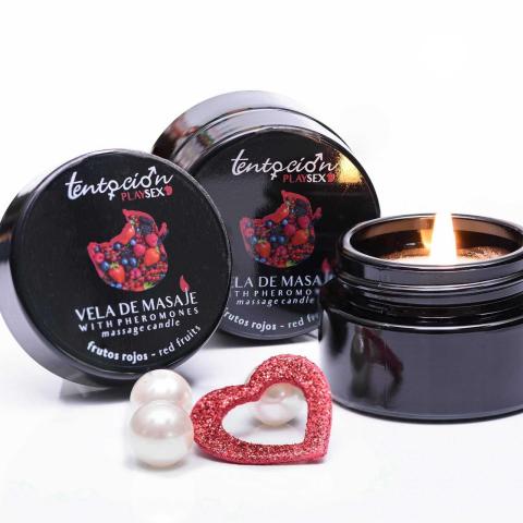 Świeca do masażu z feromonami czerwone owoce 20 ml