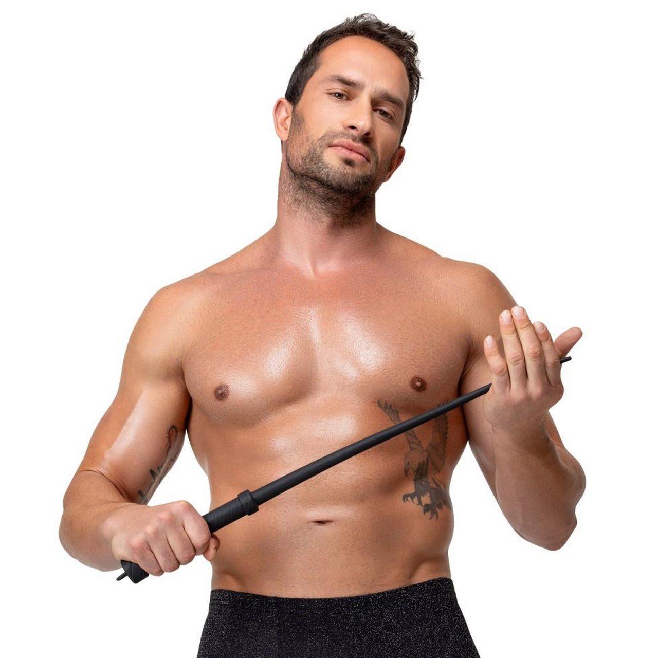 Czarny bicz silikonowy BDSM 60 cm – precyzja i kontrola | Loris.pl