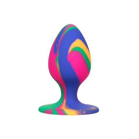 Plug analny medium tie-dye z przyssawką - silikonowy