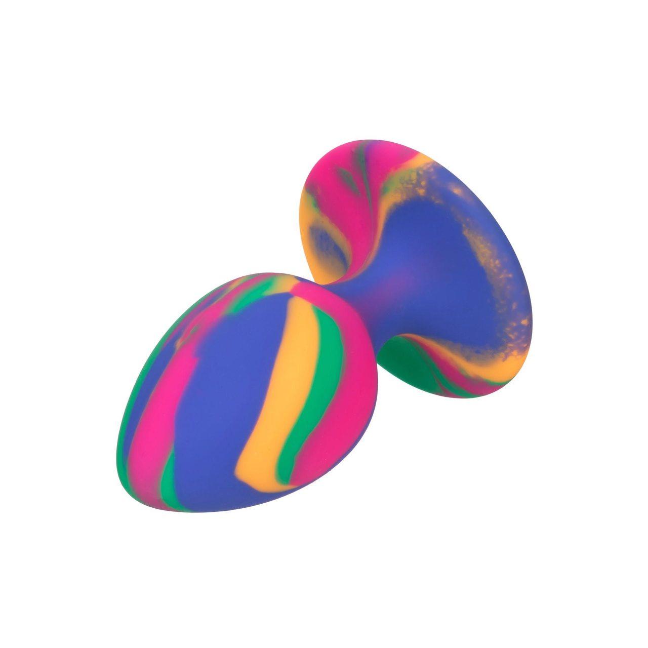 Plug analny medium tie-dye z przyssawką - silikonowy | Loris.pl