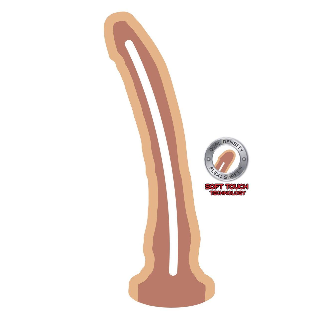 Realistyczne dildo dual density 22,5 cm z przyssawką cieliste | Loris.pl