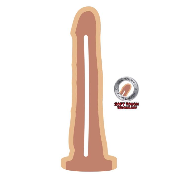 Realistyczne dildo dual density z przyssawką 19,1 cm cieliste | Loris.pl