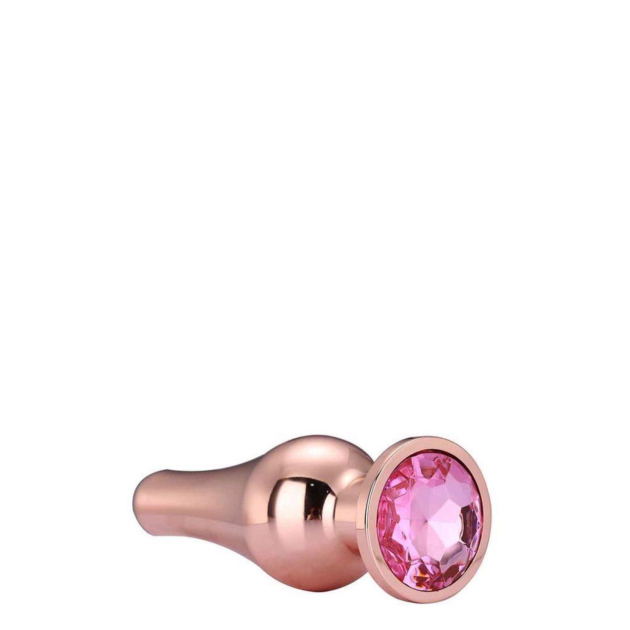 Korek analny rose gold z kamieniem – metalowa biżuteria analna