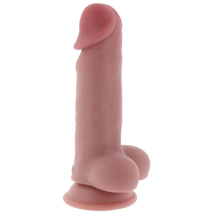 Realistyczne grube dildo 17 cm dual density z TPE i przyssawką