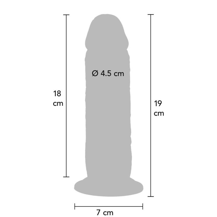 Realistyczne dildo 19 cm z ruchomym napletkiem i przyssawką