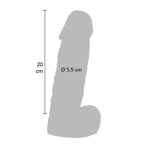 Realistyczne czarne dildo 20 cm z żyłkowaniem