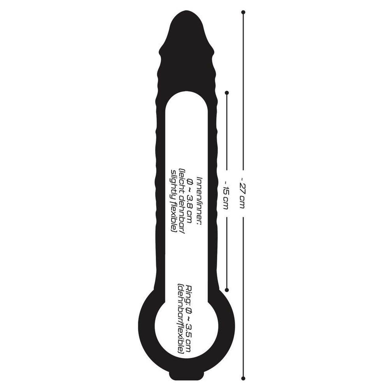 Przezroczysta nakładka powiększająca na penisa z pierścieniem 27,8 cm | Loris.pl