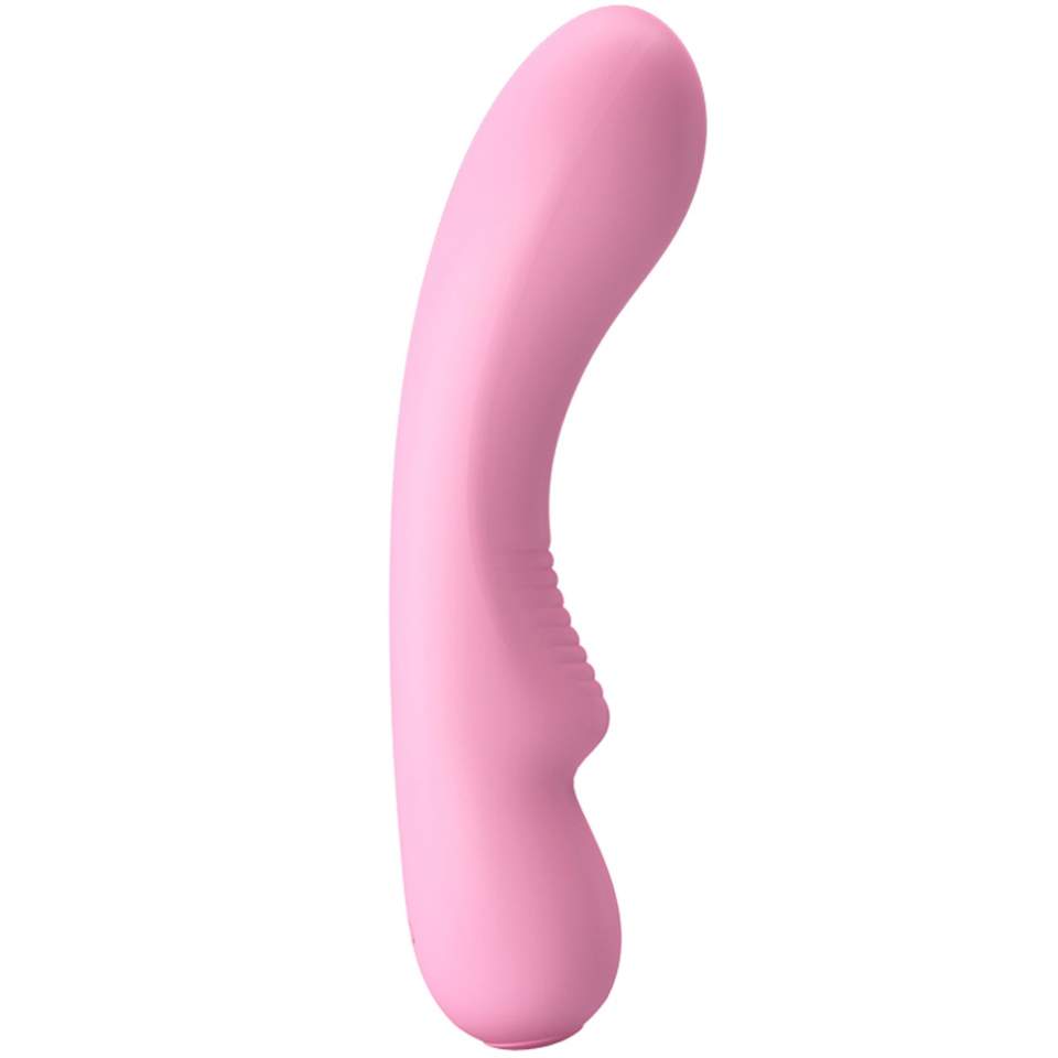 Różowy silikonowy wibrator klasyczny ładowany przez USB – 19 cm