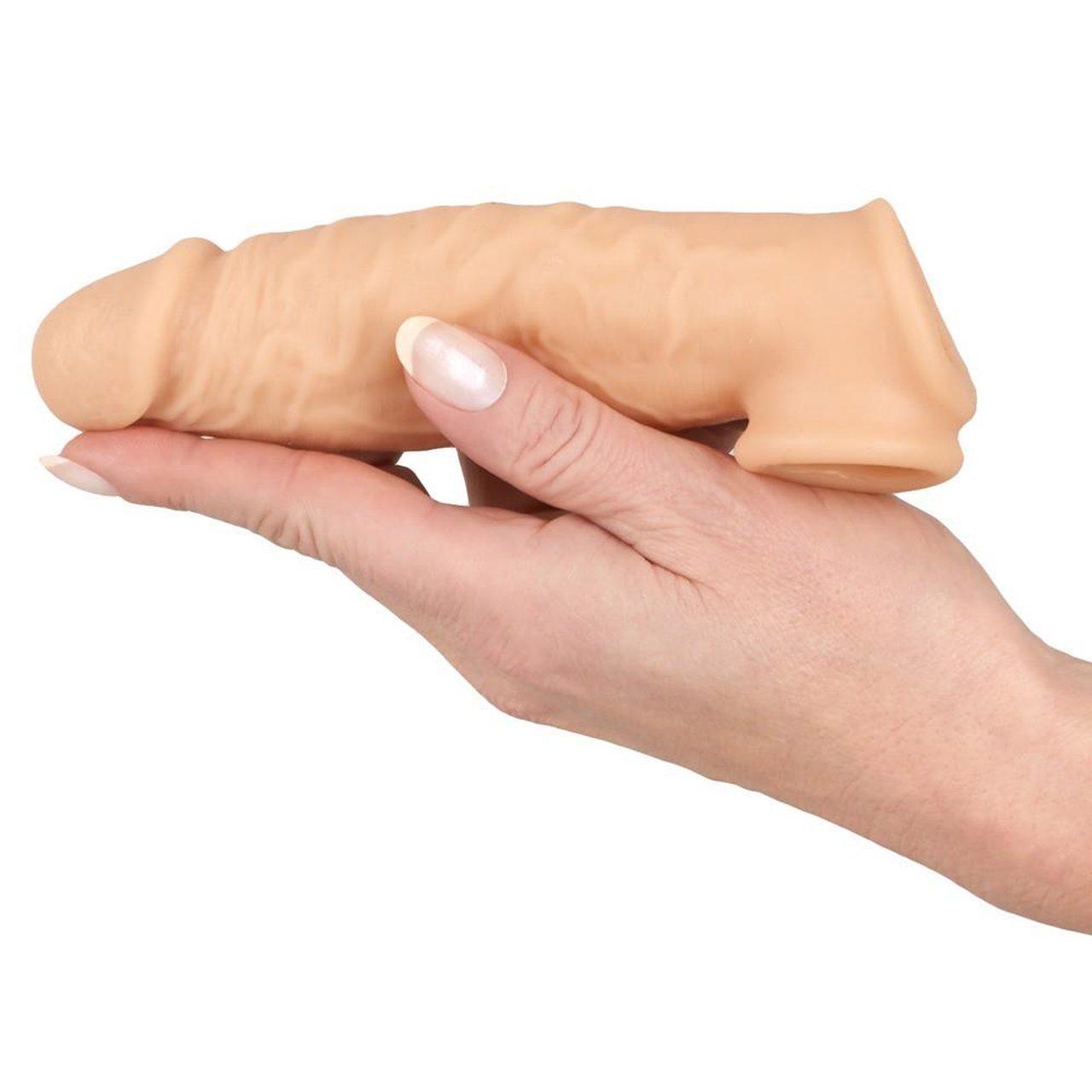 Nakładka przedłużająca +5 cm z otworem na jądra | Silikon | Loris.pl