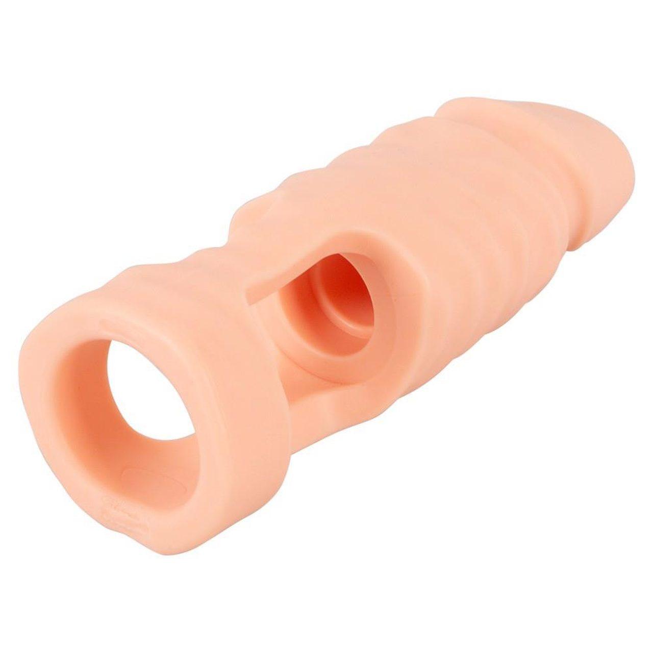 Ball stretcher z dildo 14,8 cm do podwójnej penetracji | Loris.pl