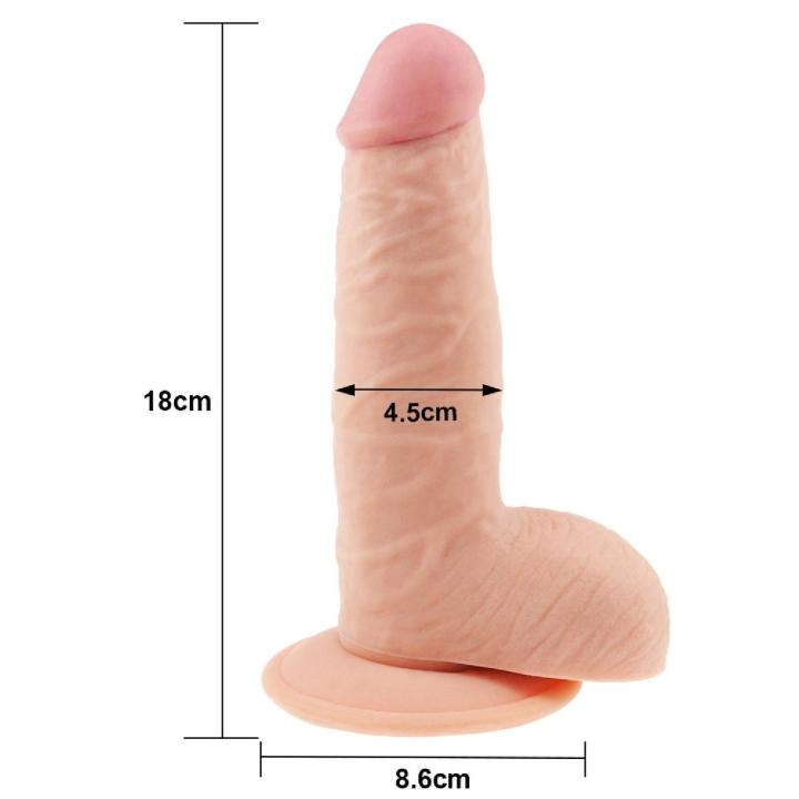 Realistyczne dildo z przyssawką 19 cm ultra miękkie TPE | Loris.pl