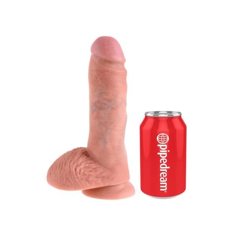 Realistyczne dildo 20,3 cm z przyssawką i jądrami