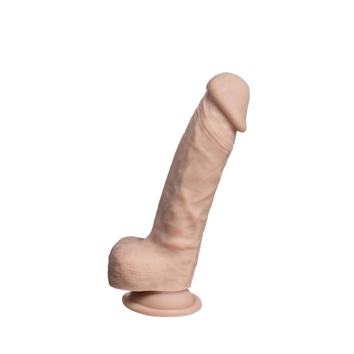 Realistyczne dildo termoaktywne z jądrami 21 cm z przyssawką