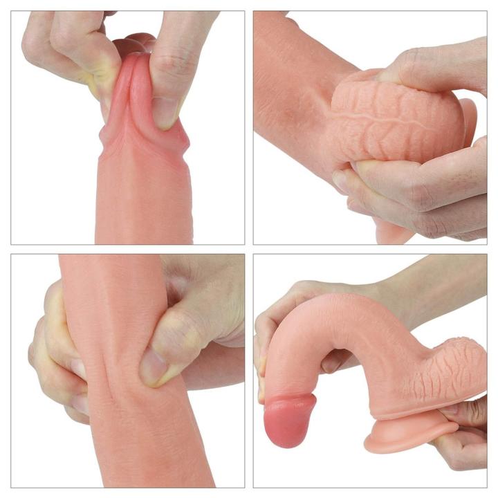 Realistyczne dildo 20,5 cm z przyssawką | Podwójna warstwa silikonu