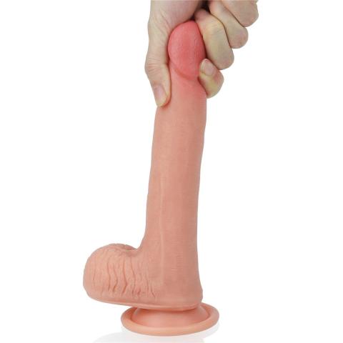 Realistyczne dildo 20,5 cm z przyssawką | Podwójna warstwa silikonu