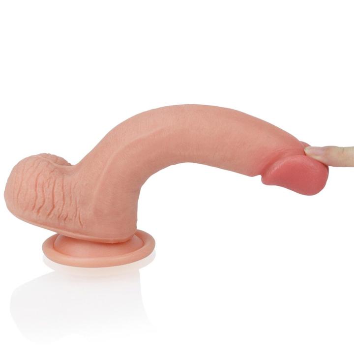 Realistyczne dildo 20,5 cm z przyssawką | Podwójna warstwa silikonu