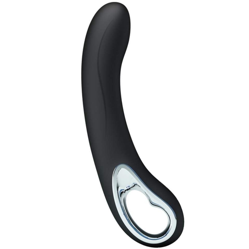 Czarny silikonowy wibrator klasyczny z ergonomiczną rączką – 19 cm