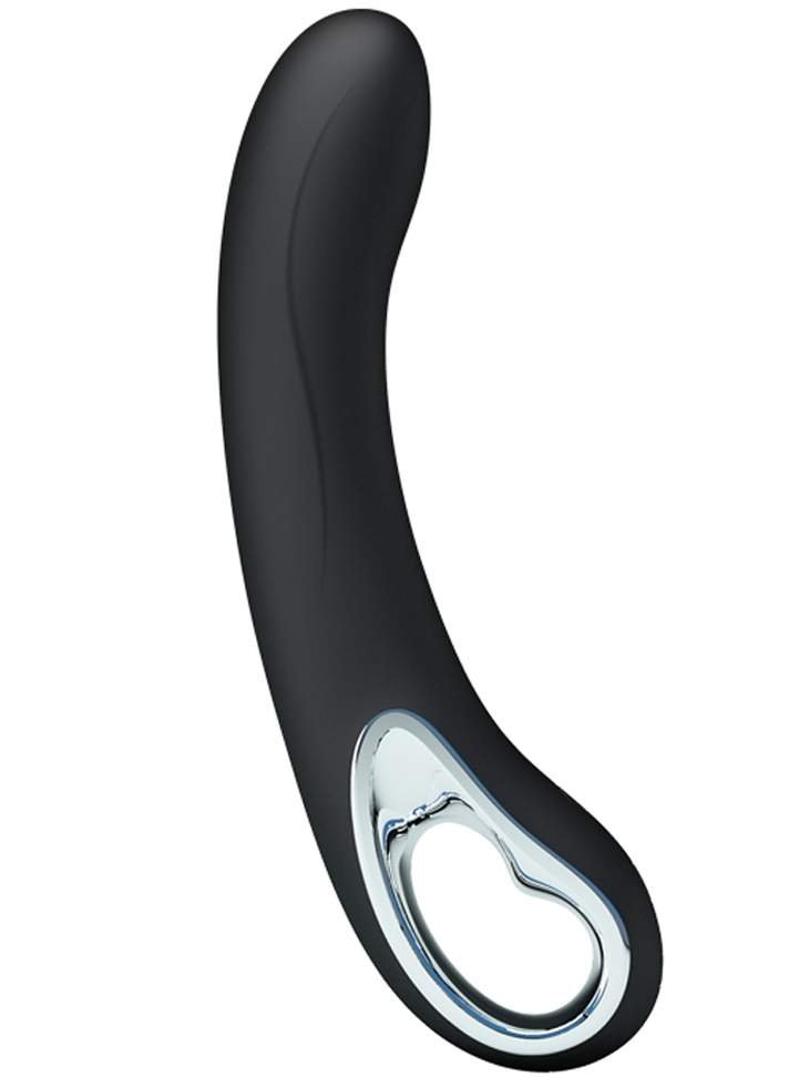 Czarny silikonowy wibrator klasyczny z ergonomiczną rączką – 19 cm