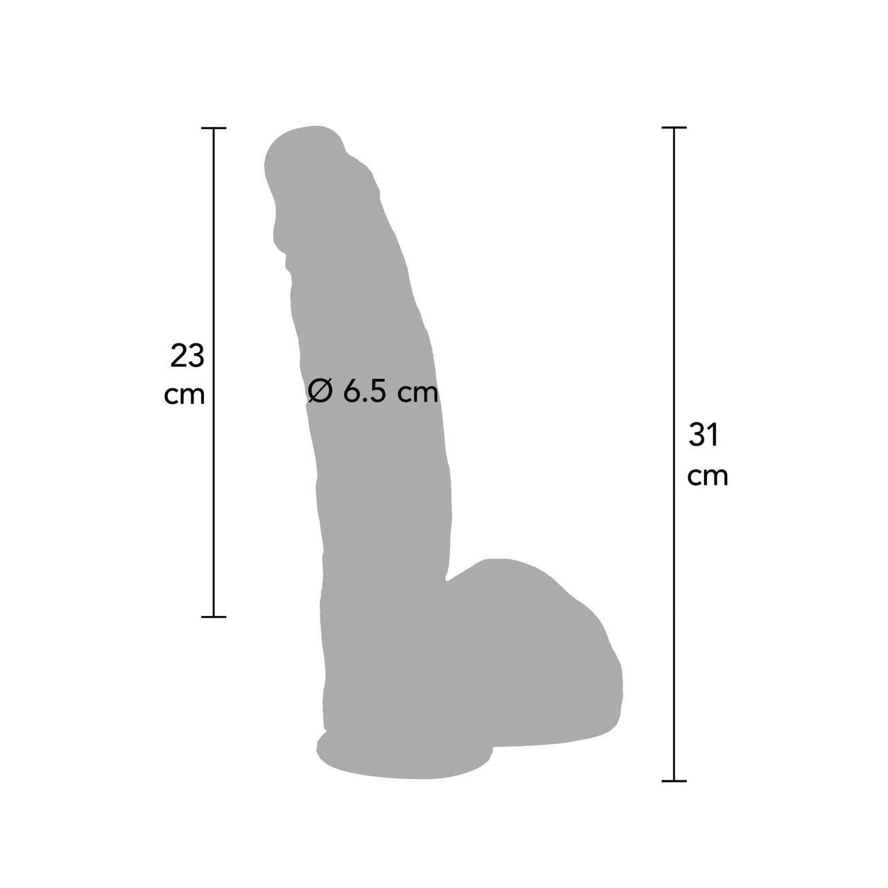 Realistyczne dildo dual-density 31 cm z przyssawką | Loris.pl