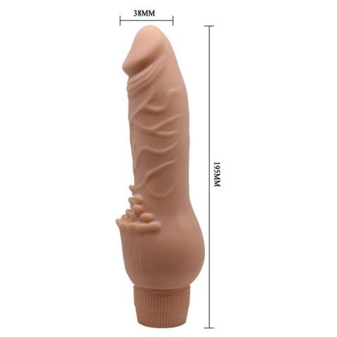 Realistyczny wibrator 19,5 cm z żyłkowaniem i miękką powłoką