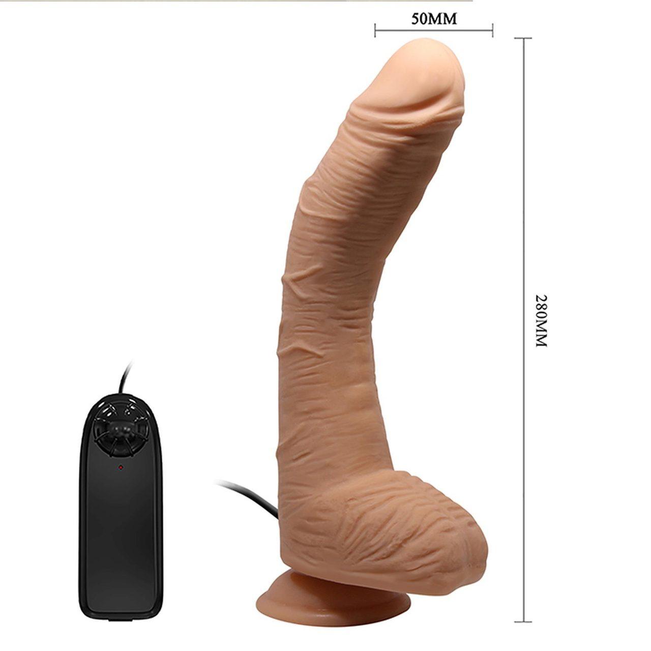 Realistyczne dildo wibrujące z przyssawką 27,9 cm – punkt G i prostata | Loris.pl