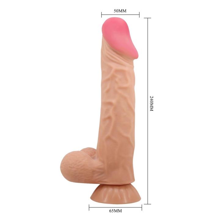 Realistyczne dildo wibrujące z przyssawką 23,9 cm cieliste
