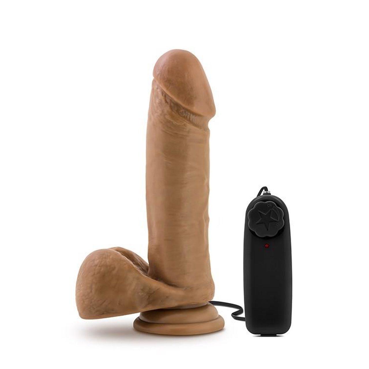 Realistyczne dildo mocha 20,3 cm z wibracjami i pilotem | Przyssawka