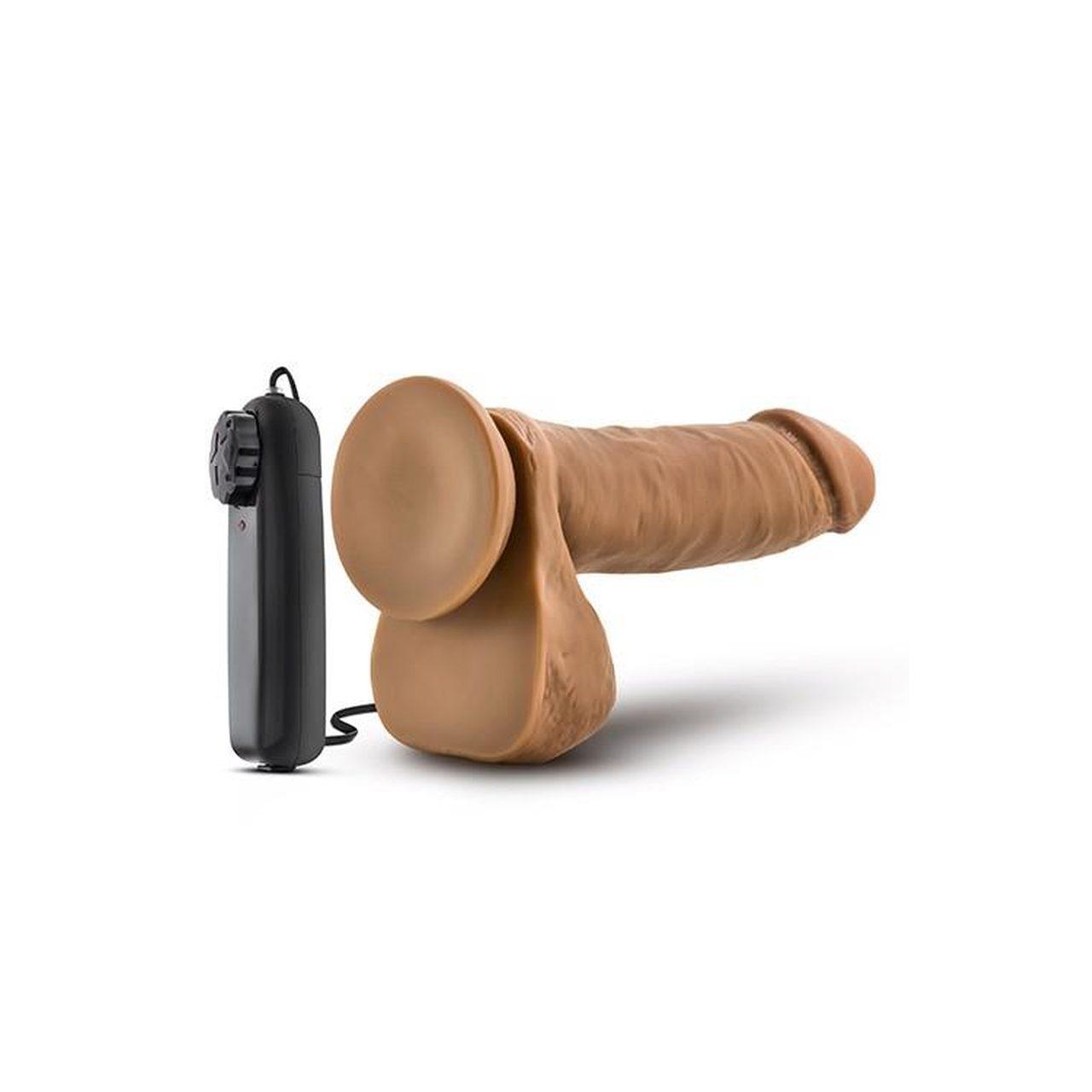 Realistyczne dildo mocha 20,3 cm z wibracjami i pilotem | Przyssawka