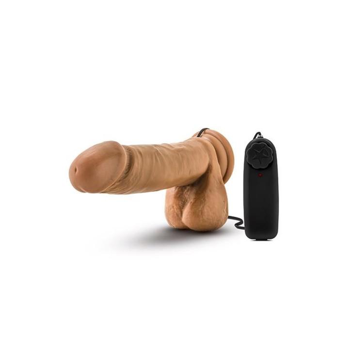 Realistyczne dildo mocha 20,3 cm z wibracjami i pilotem | Przyssawka