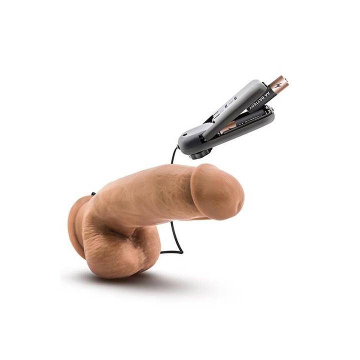 Realistyczny wibrator z pilotem 17,7 cm mocha – przyssawka