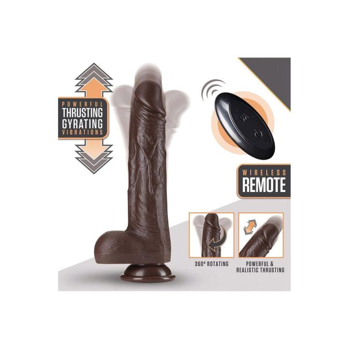 Realistyczne dildo z posuwem i pilotem 22,2 cm | Silikon