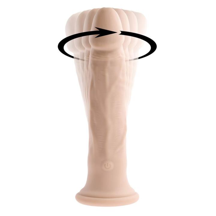 Realistyczny wibrator rotacyjny z pilotem i przyssawką 23,6 cm | Loris.pl