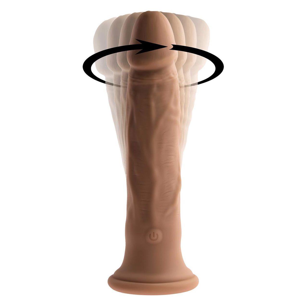 Realistyczny wibrator rotacyjny z pilotem i przyssawką 23,6 cm | Loris.pl