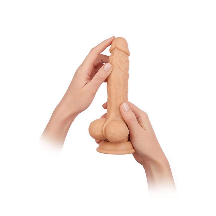 Realistyczny wibrator nude 20,6 cm z rotacją 360° i pilotem