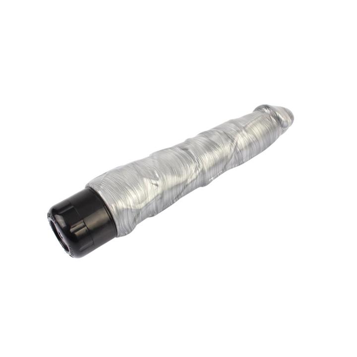 Srebrny wibrator realistyczny 22,5 cm – naturalne PVC