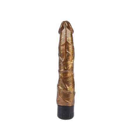 Realistyczny wibrator 22,5 cm złoty z naturalnego PVC