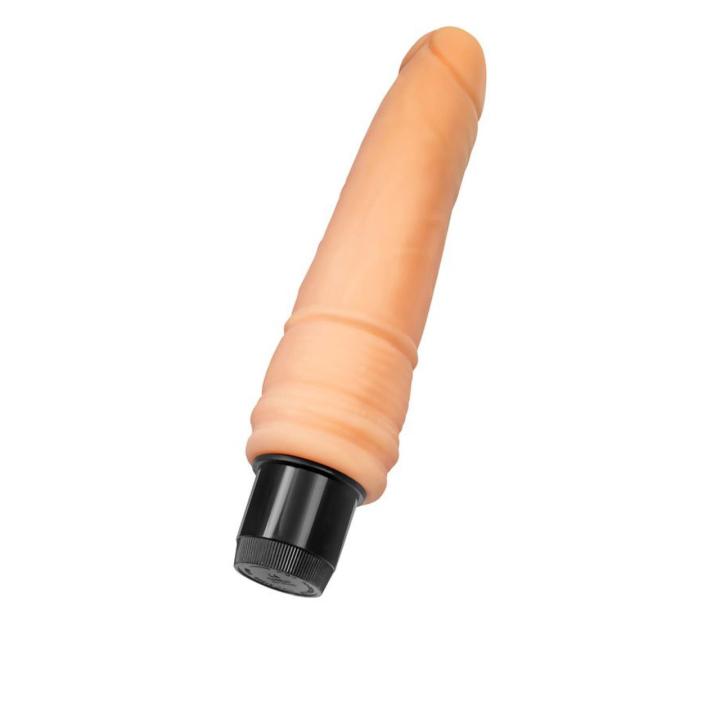 Realistyczny wibrator 19 cm z regulacją wibracji i pierścieniami