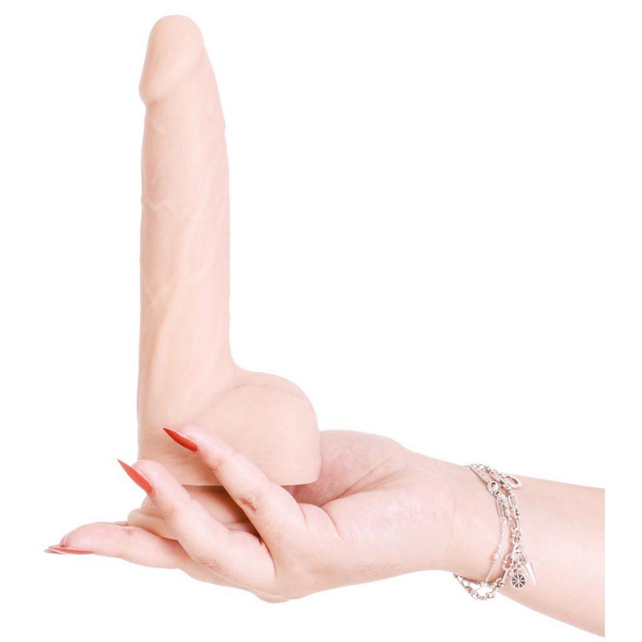 Realistyczne dildo posuwiste z pilotem i przyssawką 22,8 cm | Loris.pl