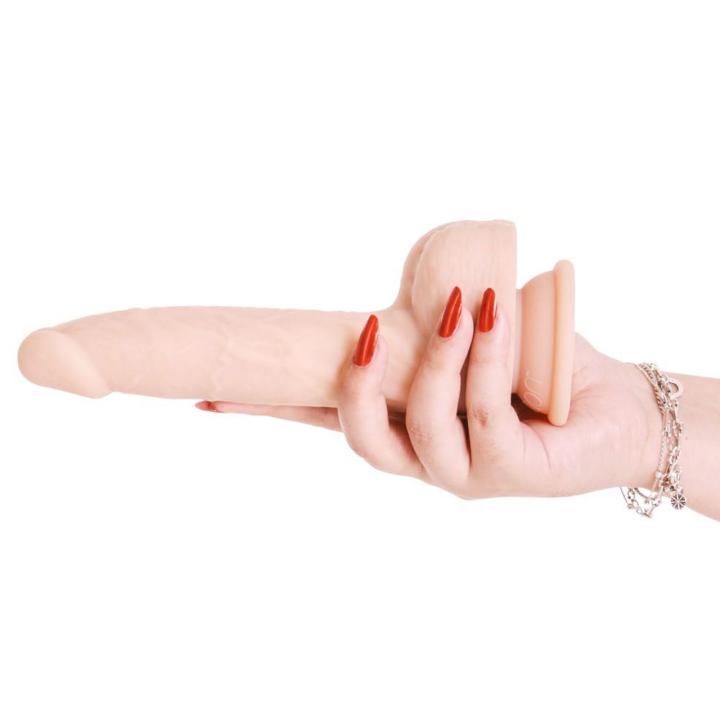 Realistyczne dildo posuwiste z pilotem i przyssawką 22,8 cm | Loris.pl