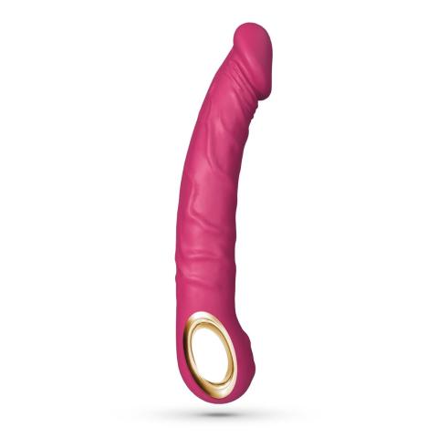 Realistyczny wibrator zginany różowy | 10 trybów, uchwyt na palec, USB