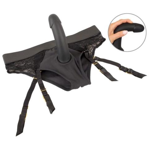 Koronkowy strap-on z dildo 17,5 cm z przyssawką