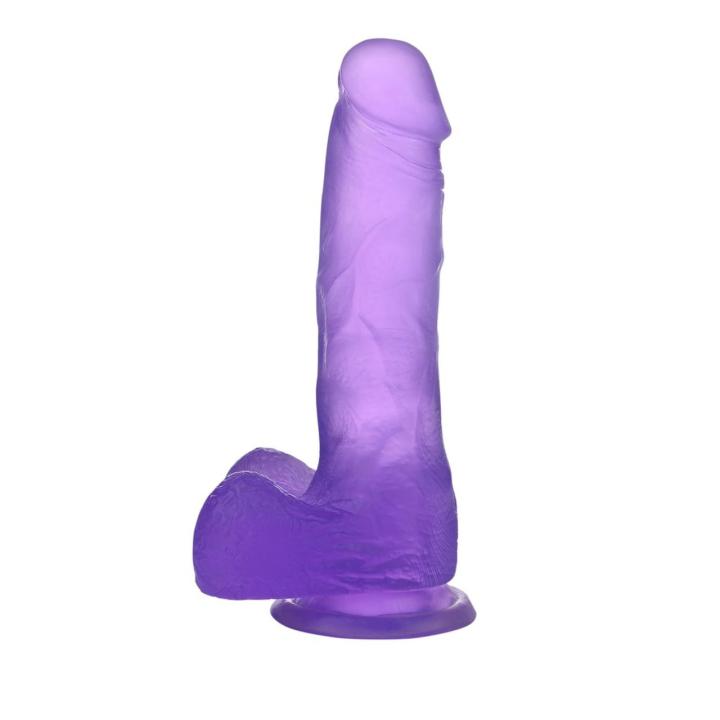 Fioletowe żelowe dildo z przyssawką 17,5 cm – realistyczne TPE | Loris.pl