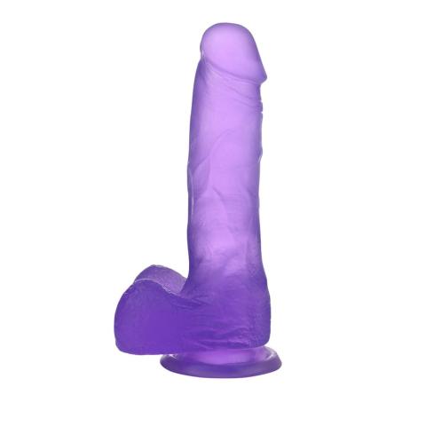 Fioletowe żelowe dildo z przyssawką 17,5 cm – realistyczne TPE