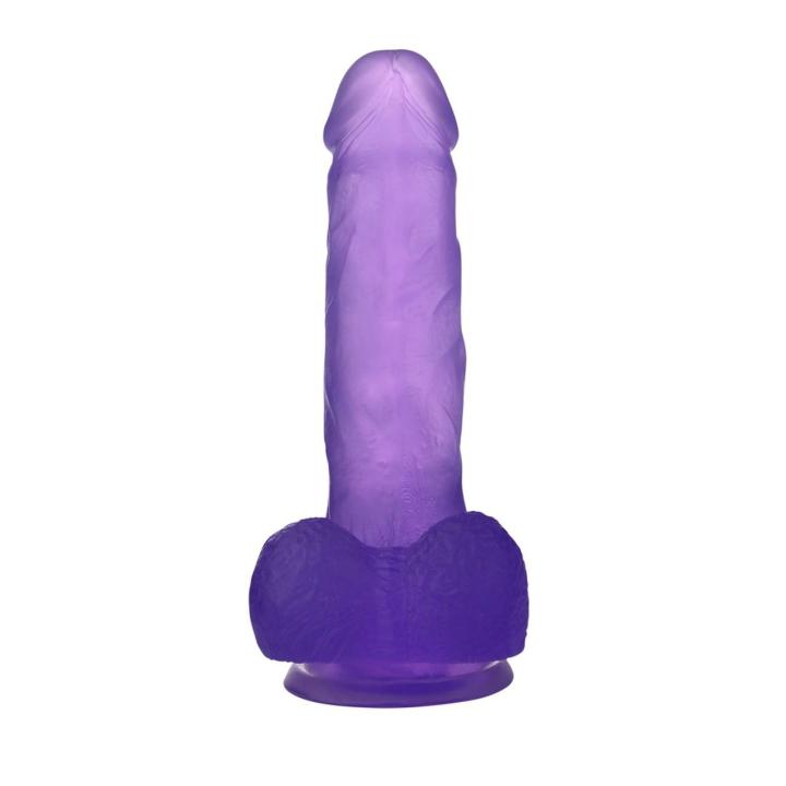 Fioletowe żelowe dildo z przyssawką 17,5 cm – realistyczne TPE