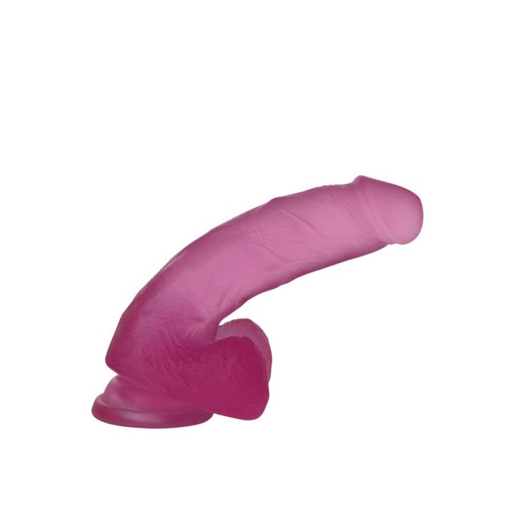 Różowe żelowe dildo z przyssawką 17,5 cm realistyczne TPE