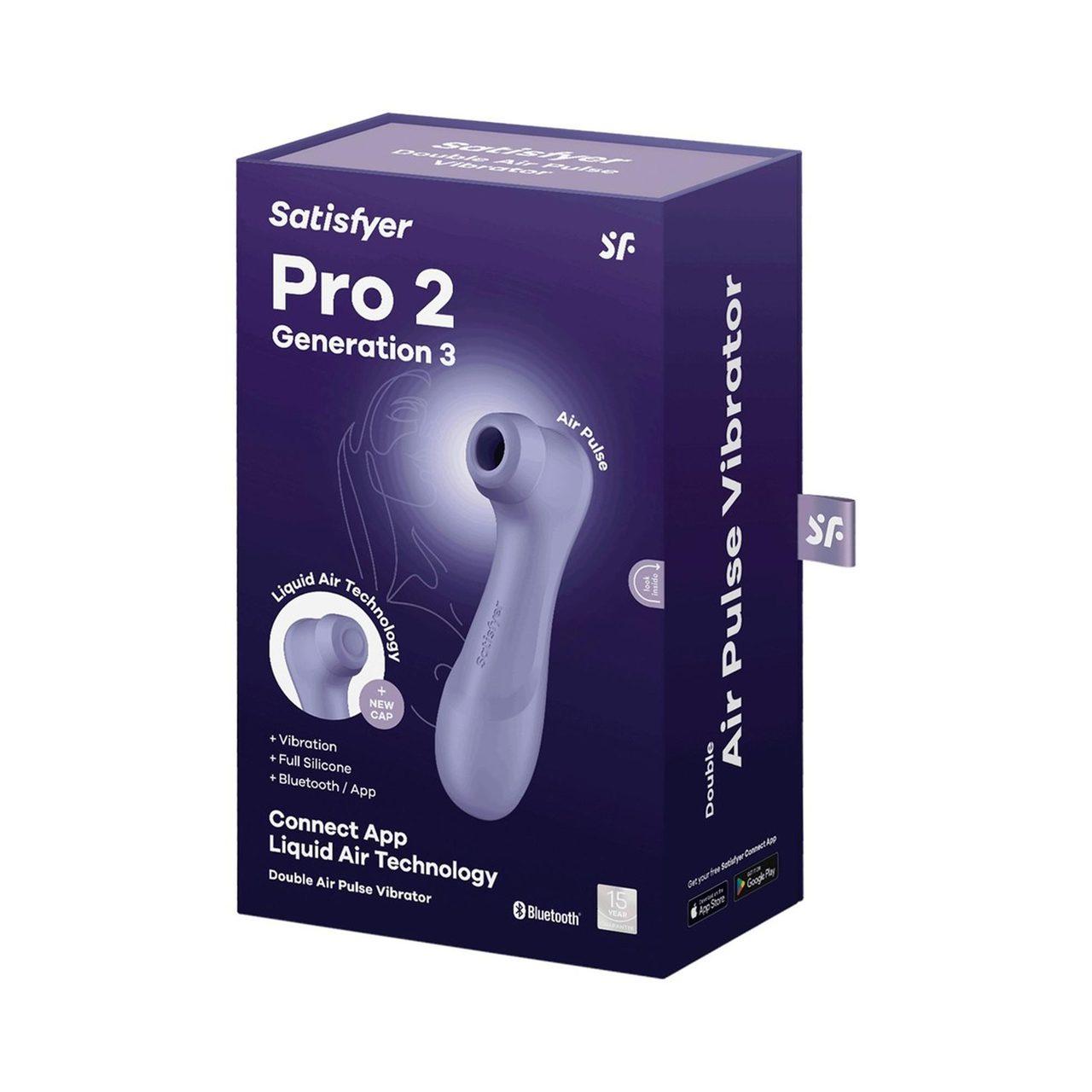 Satisfyer Pro 2 Gen 3 Connect lilac – Liquid Air, wibracje i aplikacja