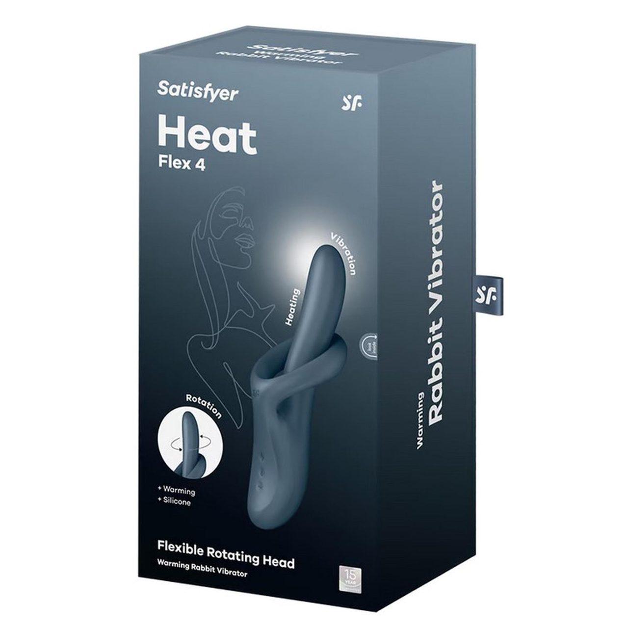 Satisfyer Heat Flex 4 Grey – wibrator z podgrzewaniem, wibracje i obroty | Loris.pl