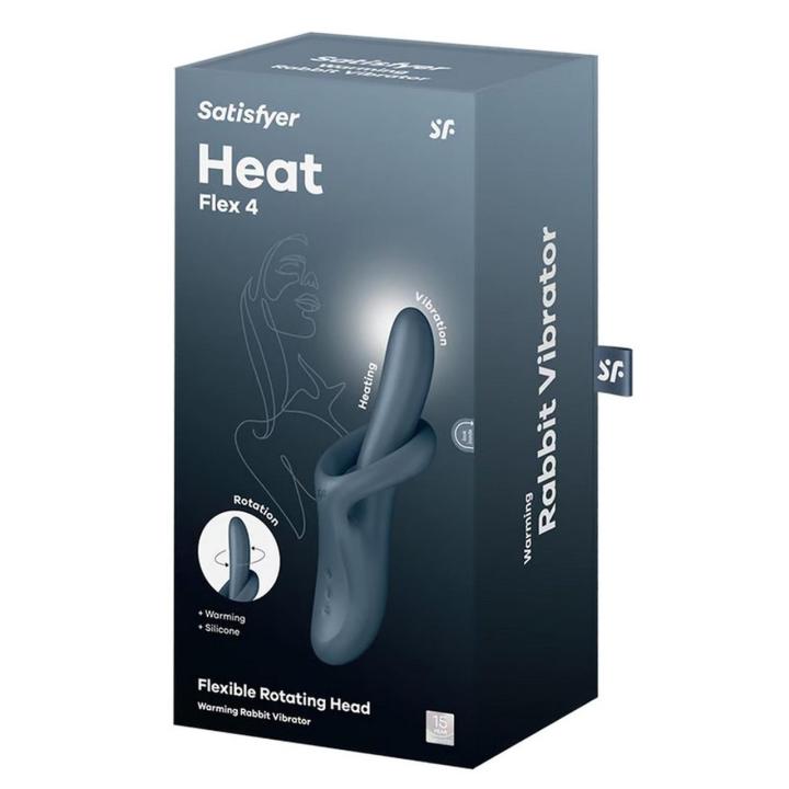 Satisfyer Heat Flex 4 Grey – wibrator z podgrzewaniem, wibracje i obroty